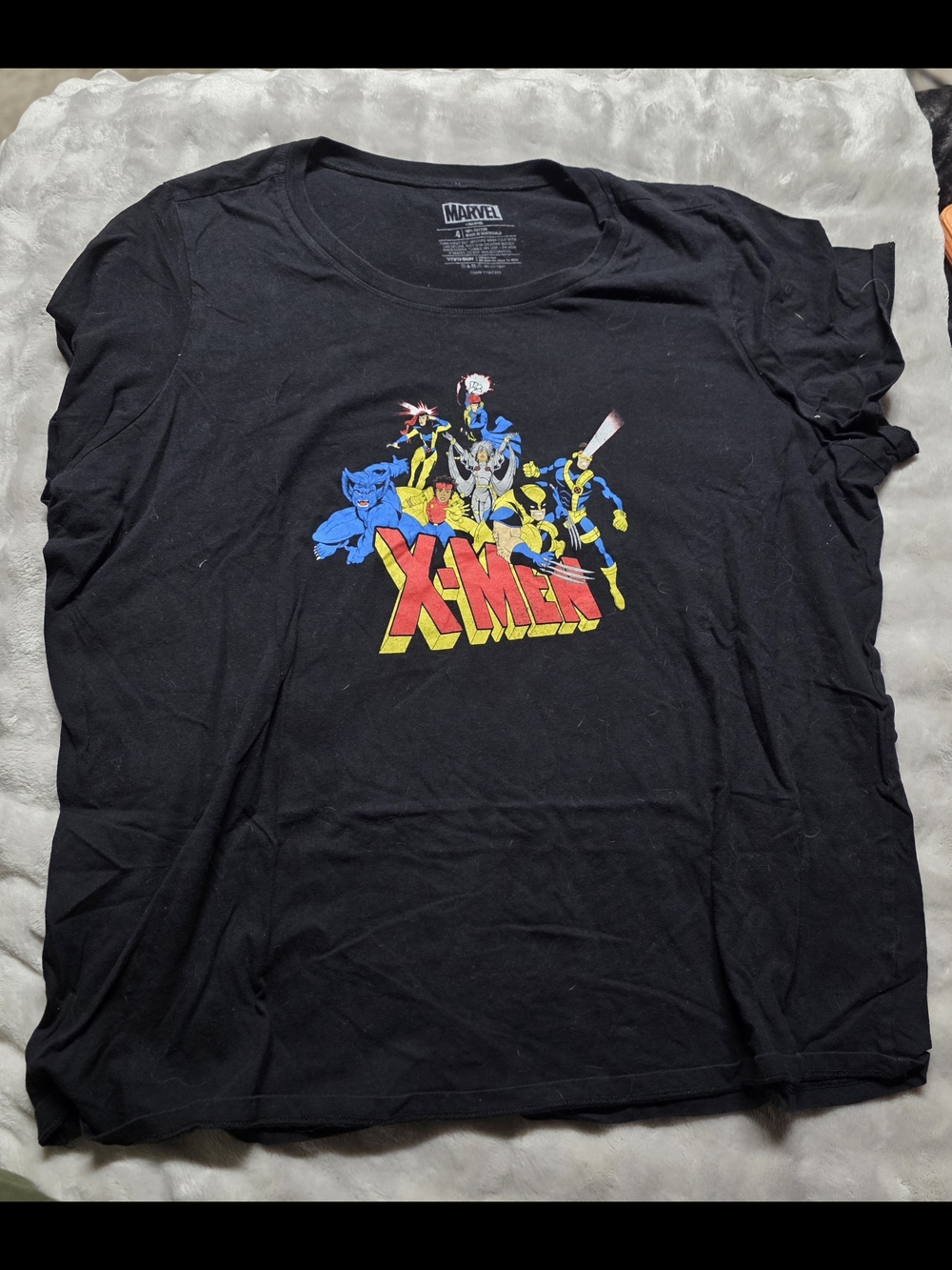 🎁3/$35- Marvel X-Men Black Crewneck Graphic Tee with Colorful Logo. 4x🎁